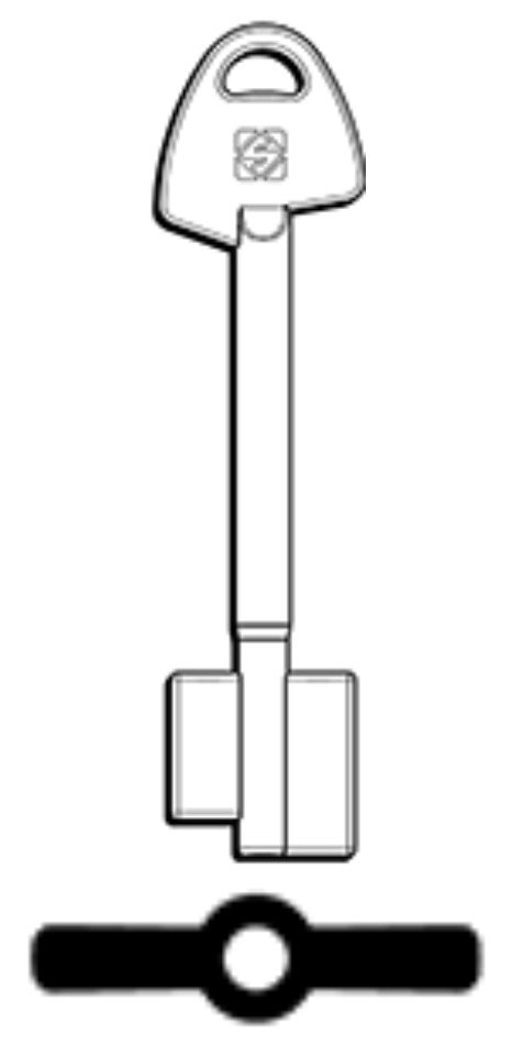 Afbeelding van Silca Dubbelbaardsleutel brass 5AGA2