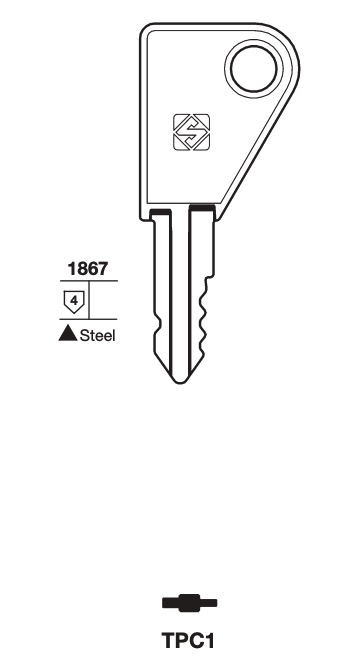 Afbeelding van Silca Contactsleutel staal TPC1
