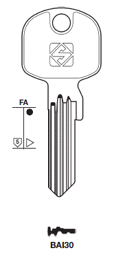 Afbeelding van Silca Cilindersleutel brass BAI30