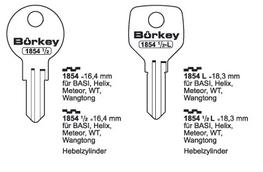 Afbeelding van Borkey 1854½L Cilindersleutel voor METEOR