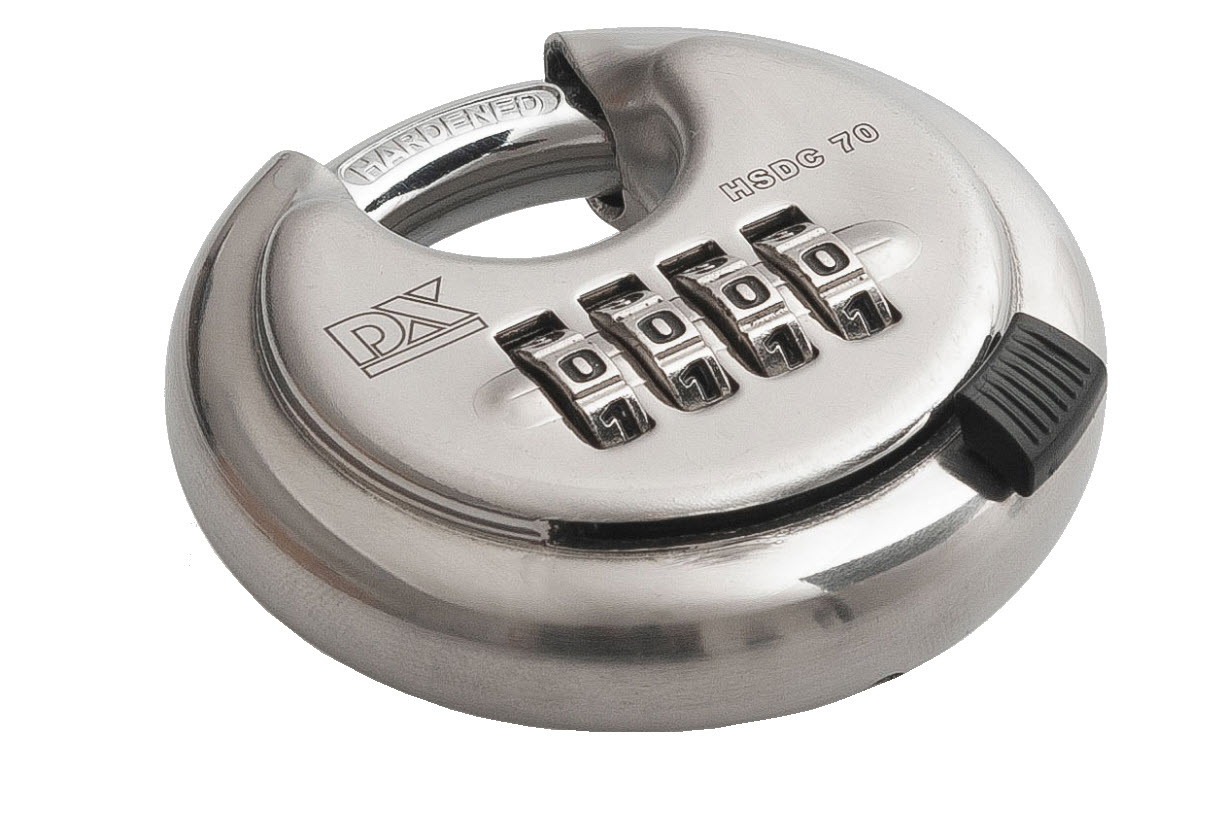 Afbeelding van DX Discusslot 70mm RVS met cijfercombinatie