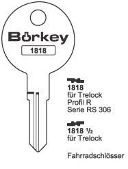 Afbeelding van Borkey 1818½ Cilindersleutel voor TRELOCK