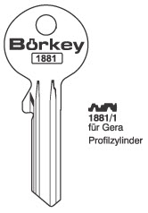 Afbeelding van Borkey 1881-1 Cilindersleutel voor GERA