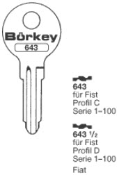 Afbeelding van Borkey Cilindersleutel 643½