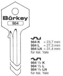 Afbeelding van Borkey Cilindersleutel 984LN