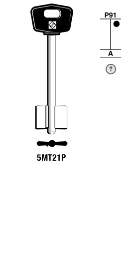 Afbeelding van Silca Dubbelbaardsleutel brass 5MT21P
