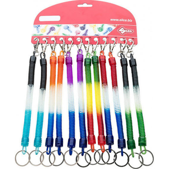 Afbeelding van Sleutelhanger snap met spiraal - displaykaart 12 stuks AVK7185