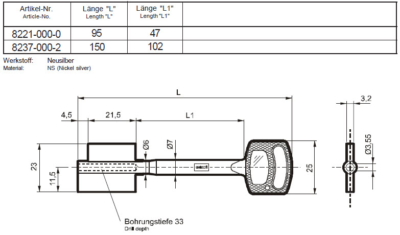 Afbeelding van Cawi 8221-000-0 Neu-Silber 95mm