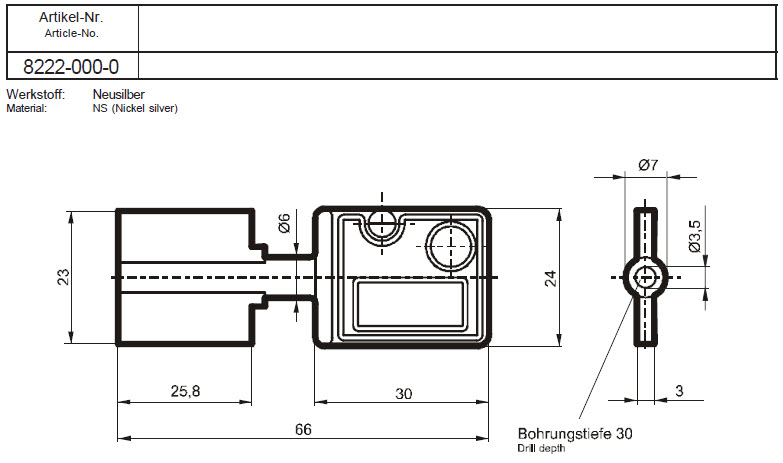 Afbeelding van Cawi 8222-000-0 Neu-Silber (Lafette) 66mm