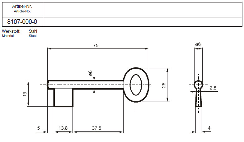 Afbeelding van Cawi 8107-000-0 Stahl 75mm
