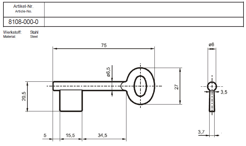 Afbeelding van Cawi 8108-000-0 Stahl 75mm