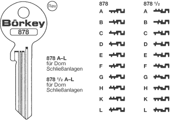 Afbeelding van Borkey 878 C Cilindersleutel voor DOM C VSA MS
