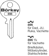 Afbeelding van Borkey 896 Cilindersleutel voor JU VACHETTE