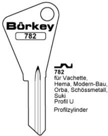 Afbeelding van Borkey 782 Cilindersleutel voor VACHETTE ETC