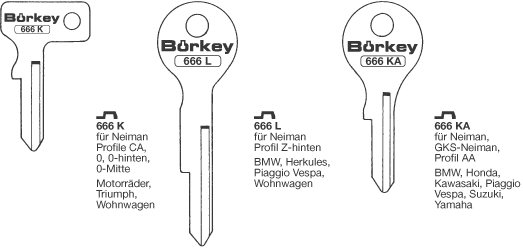 Afbeelding van Borkey 666K Cilindersleutel voor NEIM. O HINT