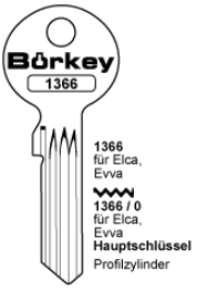Afbeelding van Borkey 1366 0 Cilindersleutel voor ELCA/EVVA