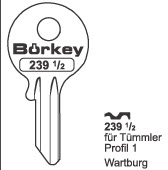 Afbeelding van Borkey 239½ Cilindersleutel voor TUEMMLER 1