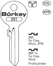 Afbeelding van Borkey 251½ Cilindersleutel voor CISA 27 MM