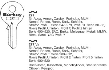 Afbeelding van Borkey 277½ Cilindersleutel voor RONIS 5 A,E