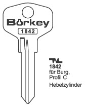 Afbeelding van Borkey 1842 Cilindersleutel voor BURG PROF. C