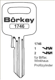Afbeelding van Borkey 1746 2 Cilindersleutel voor WINKHAUS