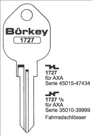 Afbeelding van Borkey 1727 Cilindersleutel voor AXA