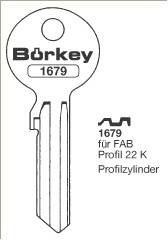 Afbeelding van Borkey 1679 Cilindersleutel voor FAB, PROF.22K