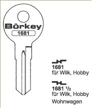Afbeelding van Borkey 1681 Cilindersleutel voor WOHNWAGEN