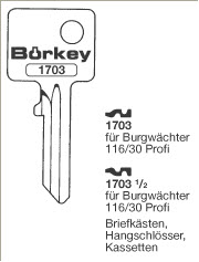 Afbeelding van Borkey 1703 Cilindersleutel voor BURGWÄCHTER