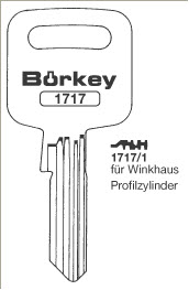 Afbeelding van Borkey 1717 1 Cilindersleutel voor WINKHAUS