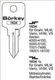 Afbeelding van Borkey 1634 Cilindersleutel voor MLM