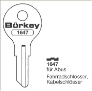 Afbeelding van Borkey 1647 Cilindersleutel voor ABUS KABELSCHL.