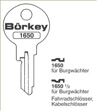 Afbeelding van Borkey 1650 Cilindersleutel voor BURGWÄCHTER