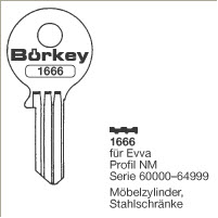 Afbeelding van Borkey 1666 Cilindersleutel voor EVVA MÖBEL