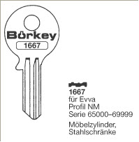 Afbeelding van Borkey 1667 Cilindersleutel voor EVVA MÖBEL