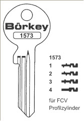 Afbeelding van Borkey 1573 3 Cilindersleutel voor FCV