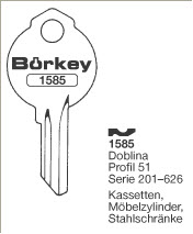 Afbeelding van Borkey 1585 Cilindersleutel voor DOBLINA, 51