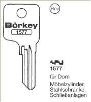 Afbeelding van Borkey 1577 Cilindersleutel voor DOM SCHL.ANL.