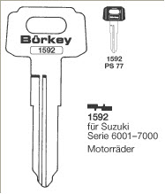 Afbeelding van Borkey 1592 Cilindersleutel voor SUZUKI