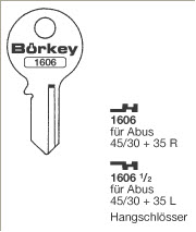 Afbeelding van Borkey 1606½ Cilindersleutel voor ABUS