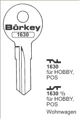 Afbeelding van Borkey 1630½ Cilindersleutel voor WOHNWAGEN