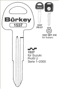 Afbeelding van Borkey 1537 Cilindersleutel voor SUZUKI SWIFT