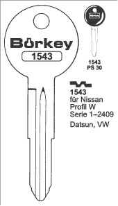 Afbeelding van Borkey 1543 Cilindersleutel voor NISSAN, W