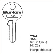 Afbeelding van Borkey 1549 Cilindersleutel voor TRI CIRCLE