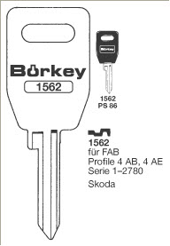 Afbeelding van Borkey 1562 Cilindersleutel voor SKODA FAVORIT