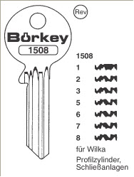 Afbeelding van Borkey 1508 2 Cilindersleutel voor WILKA