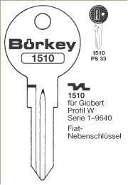 Afbeelding van Borkey 1510 Cilindersleutel voor GIOBERT, W
