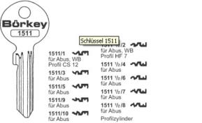Afbeelding van Borkey 1511 10 Cilindersleutel voor ABUS