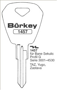 Afbeelding van Borkey 1457 Cilindersleutel voor YUGO