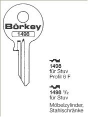 Afbeelding van Borkey 1498½ Cilindersleutel voor STUV MÖBELZ.